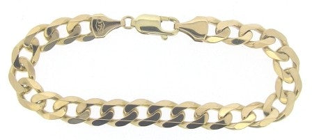 Vintage 9ct Yellow Gold Heavy Curb Link Bracelet 8'