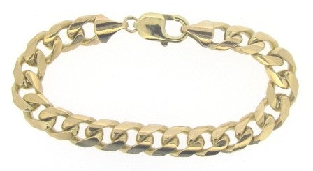 Vintage 9ct Yellow Gold Heavy Curb Link Bracelet 8'