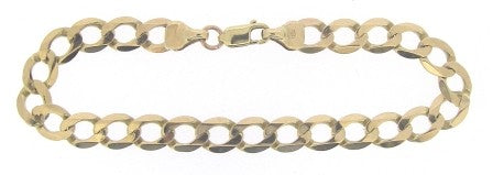 Vintage 9ct Yellow Gold Curb Link Bracelet 9.5'