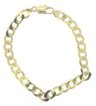 Vintage 9ct Yellow Gold Curb Link Bracelet 8.5'