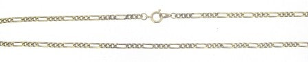 Vintage 9ct Yellow Gold Figaro Link Chain 16'