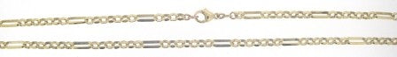 Vintage 9ct Yellow Gold Figaro Paper Link Chain 18'