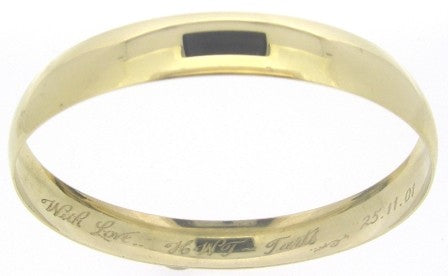Vintage 9ct Yellow Gold Plain Bangle