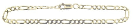 Vintage 9ct Yellow Gold Figaro Link Bracelet 8'