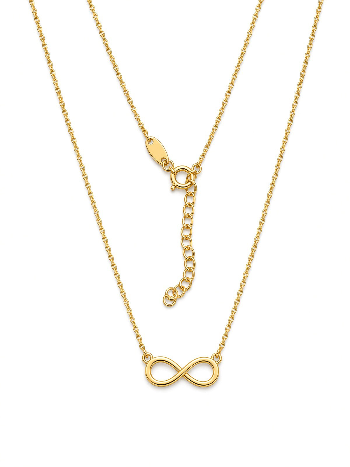 9ct Yellow Gold Infinity Necklace 17-18"