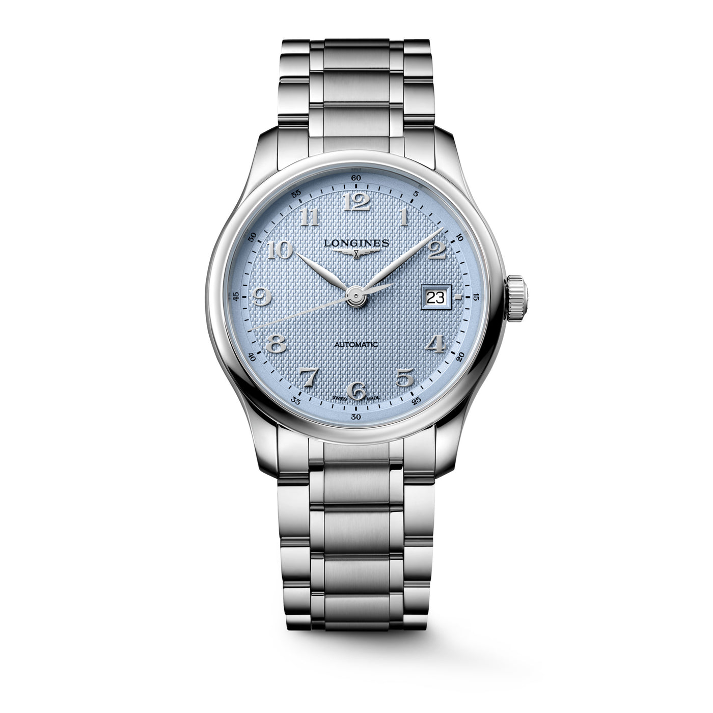 Longines Master Collection 39mm Light Blue Barleycorn Dial Automatic Mens Watch