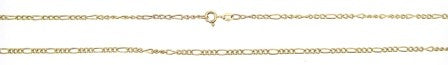 Vintage 9ct Yellow Gold Figaro Link Chain 22'