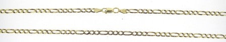 Vintage 9ct Yellow Gold Figaro Link Chain 23'
