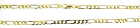 Vintage 18ct Yellow and White Gold Figaro Link Chain 24'