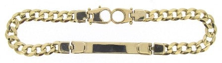 Vintage 9ct Yellow Gold Curb Link ID Bracelet 9'