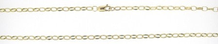 Vintage 9ct Yellow Gold Rolo Link Chain 18.5'
