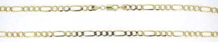 Vintage 9ct Yellow Gold Figaro Link Chain 22'