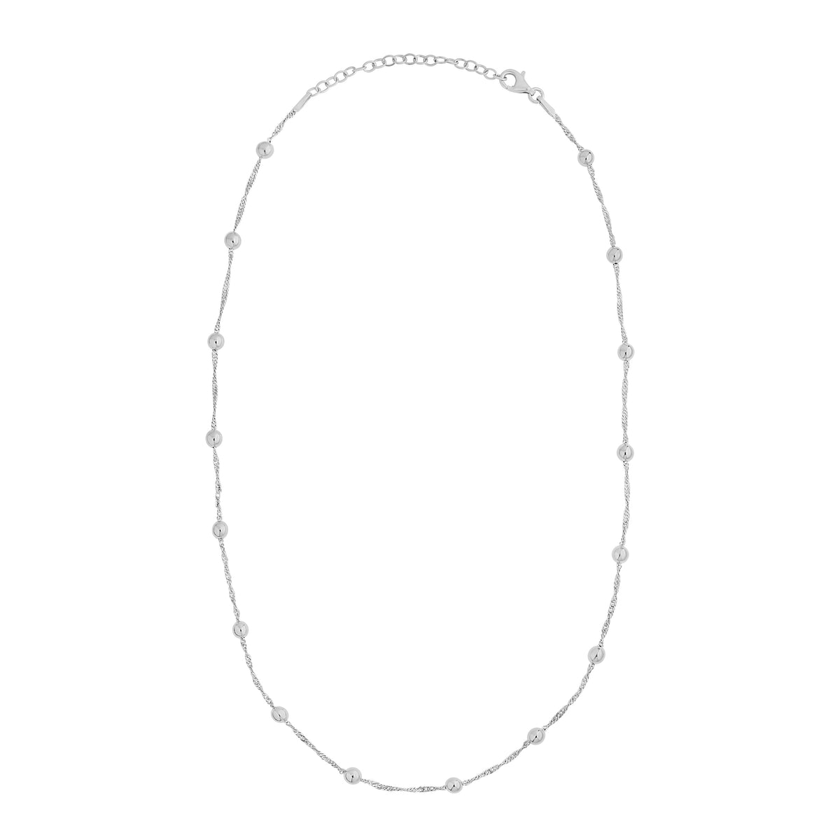 Sterling Silver Ball Chain Necklace 15-17"