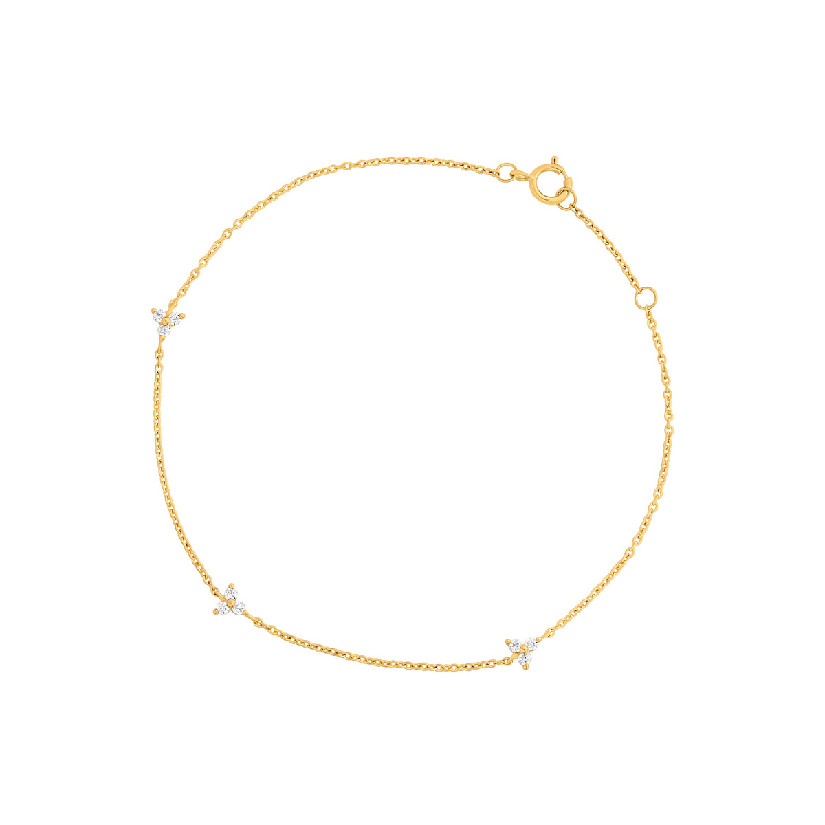 9ct Yellow Gold Open Evil Eye Disc Bracelet 7.5'