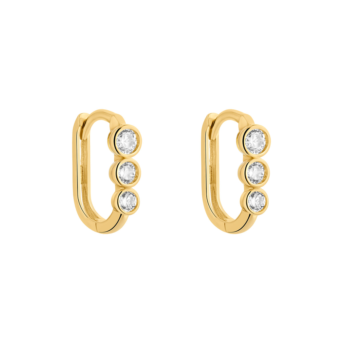 9ct Yellow Gold Open Tapered Hoop Earrings