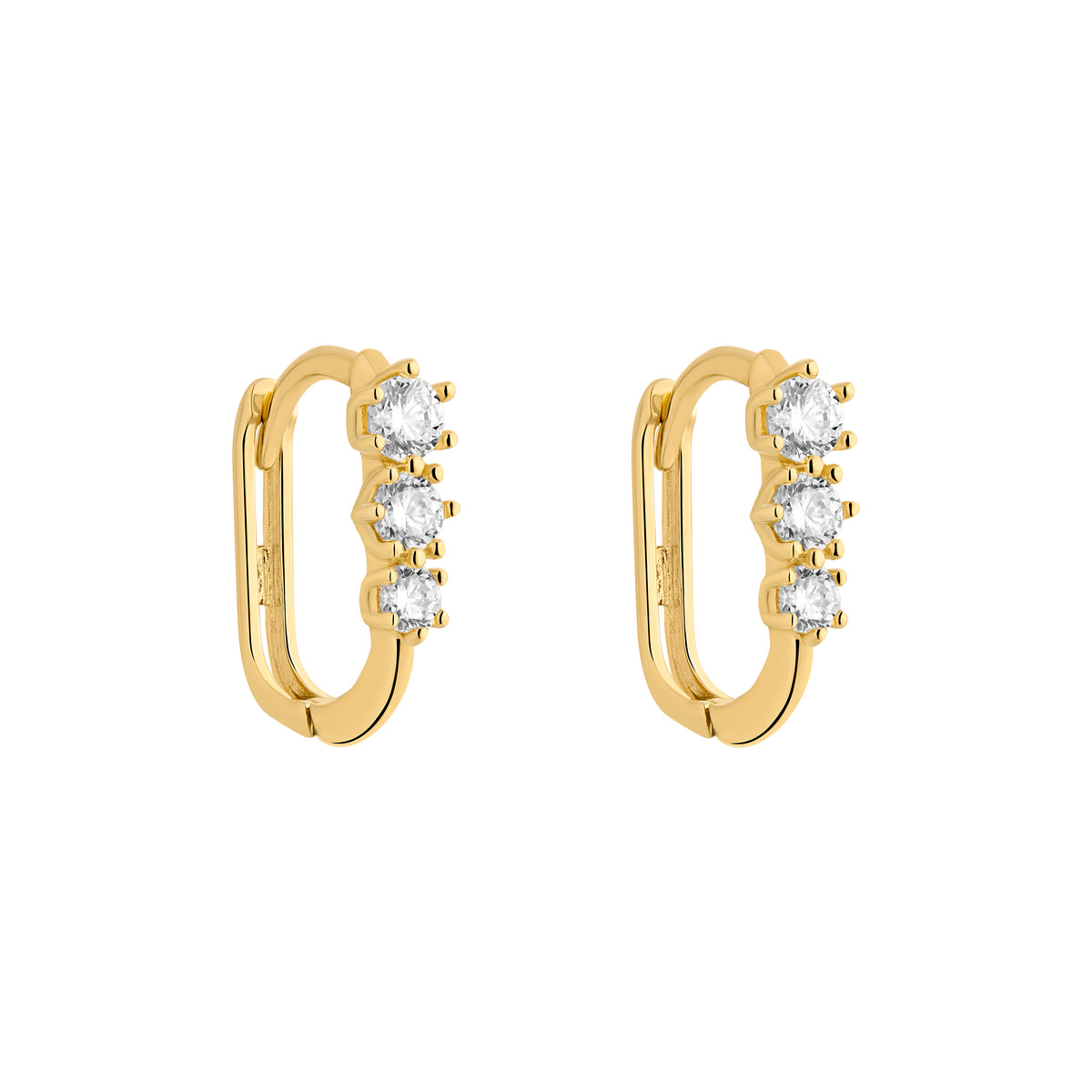 9ct Yellow Gold Open Tapered Hoop Earrings