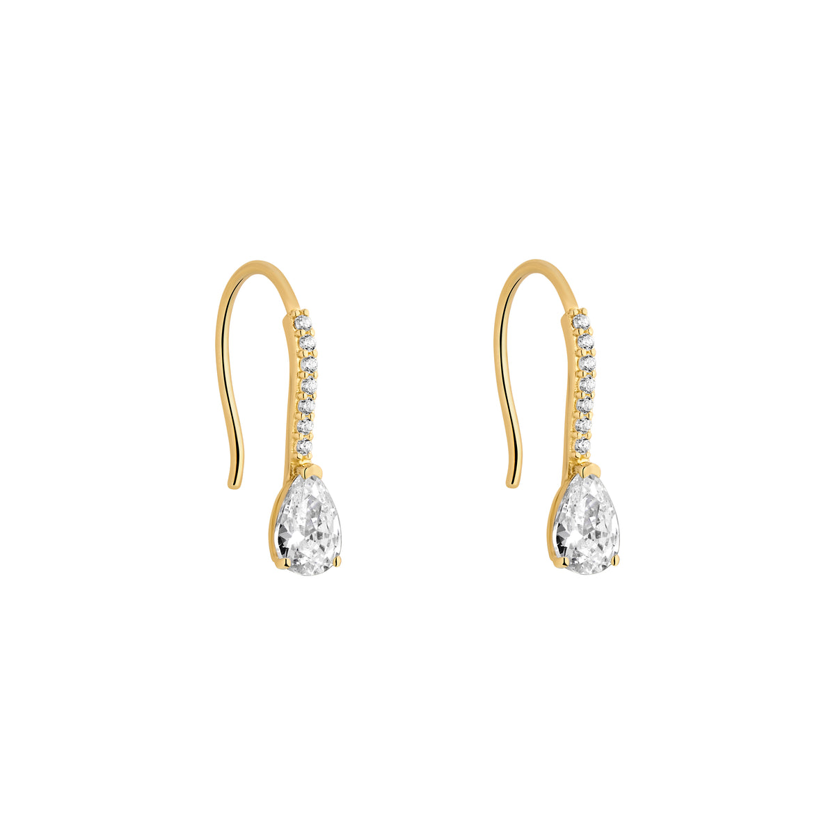 9ct Yellow Gold Open Tapered Hoop Earrings