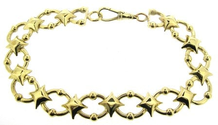 Vintage 9ct Yellow Gold Fancy Link Bracelet 9.5'