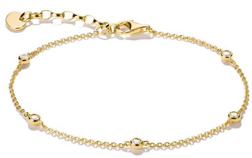 Thomas Sabo Sterling Silver CZ Tennis Bracelet With Red Heart 16-19cm