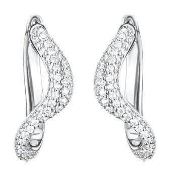 Thomas Sabo Sterling Silver Pavé? Cubic Zirconia Wave Hoop Earrings 15x19mm