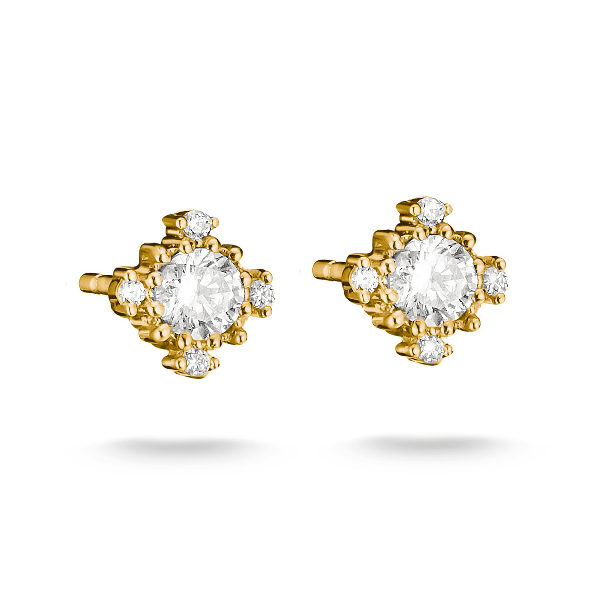 Thomas Sabo Yellow Gold Plated CZ Stud Earrings