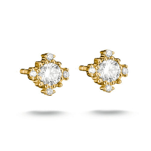 Thomas Sabo Yellow Gold Plated CZ Stud Earrings
