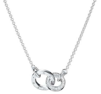 Thomas Sabo Sterling Silver 'Together' Interlocking Rings With Cubic Zirconia Necklace 40-45cm