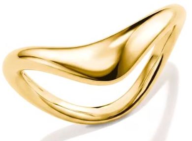 Thomas Sabo Yellow Gold Plated Wave Ring - 50