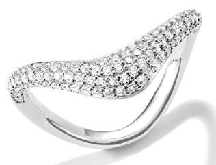 Thomas Sabo Sterling Silver Pavé? Cubic Zirconia Wave Ring - 56