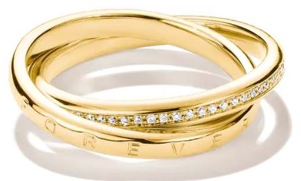 Thomas Sabo Yellow Gold Plated Together Forever Ring With Cubic Zirconia - 56