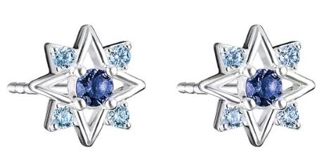 Thomas Sabo Sterling Silver Star Stud Earrings With Blue Cubic Zirconia