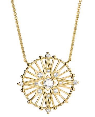 Thomas Sabo Yellow Gold Plated Star Necklace With Cubic Zirconia 40-45cm