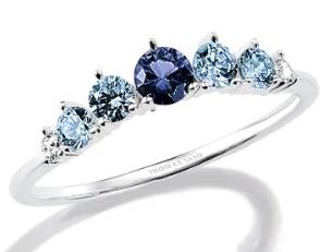 Thomas Sabo Sterling Silver Blue And White Cubic Zirconia Ring - 52