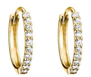 Thomas Sabo Yellow Gold Plated Cubic Zirconia Hoop Earrings 12.70mm