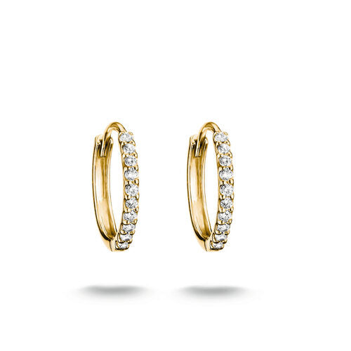 Thomas Sabo Yellow Gold Plated CZ Hoop Earrings 12.70mm