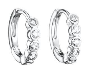 Thomas Sabo Sterling Silver Bezel Set Cubic Zirconia Hoop Earrings 10.90mm