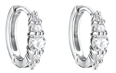 Thomas Sabo Sterling Silver Graduated Cubic Zirconia Hoop Earrings 11.20mm