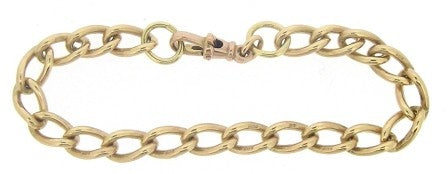 Vintage 9ct Rose Gold Curb Link Bracelet 7.5'