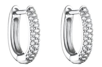 Thomas Sabo Sterling Silver Cubic Zirconia Oval Hoop Earrings 11.50mm