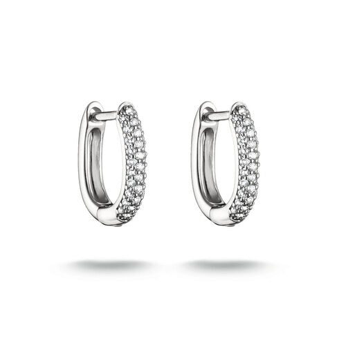 Thomas Sabo Sterling Silver CZ Oval Hoop Earrings 11.50mm