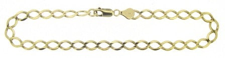 Vintage 9ct Yellow Gold Curb Link Bracelet 9.5'