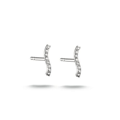 Thomas Sabo Sterling Silver CZ Wave Stud Earrings