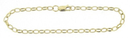 Vintage 9ct Yellow Gold Rolo Link Bracelet 8'