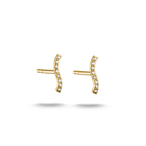 Thomas Sabo Yellow Gold Plated CZ Wave Stud Earrings