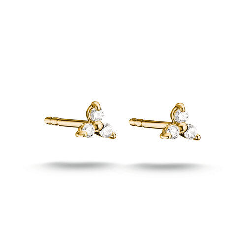 Thomas Sabo Yellow Gold Plated Triple CZ Stud Earrings