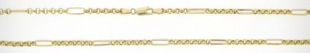 Vintage 9ct Yellow Gold Rolo and Paper Link Figaro Chain 24'
