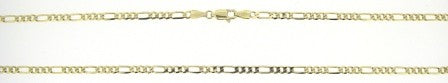 Vintage 9ct Yellow Gold Figaro Link Chain 18'