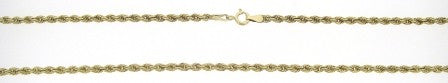 Vintage 9ct Yellow Gold Rope Link Chain 24.5'