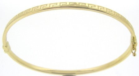 Vintage 18ct Yellow Gold Greek Key Bangle