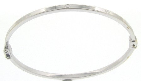 Vintage 18ct White Gold Bangle with Screw Detail